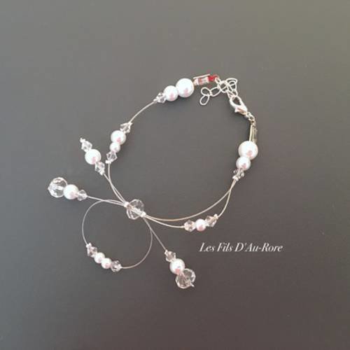 Bracelet mariage myllie en perle & strass swarovski 