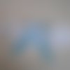 Jarretière magelan en turquoise & blanc 