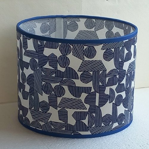 Abat-jour cylindrique en tissu graphique, modèle unique