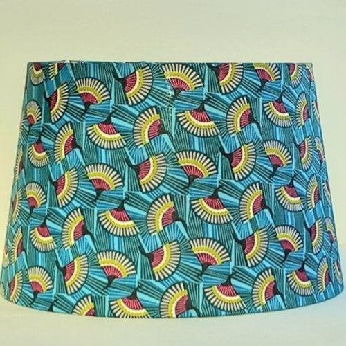 Abat-jour artisanal tissu,  lampe à poser, fait main