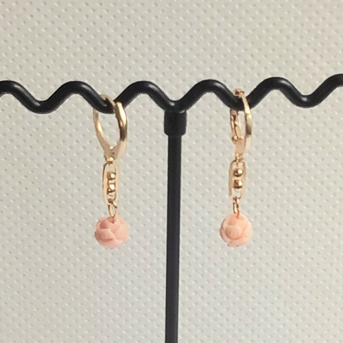 Boucles d'oreilles femme pendantes, or 18 carats, perles d'eau doucr