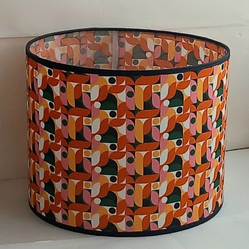 Abat-jour fait main, tissu multicolore