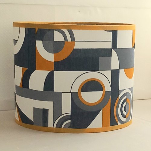 Abat-jour cylindrique en tissu graphique, modèle unique