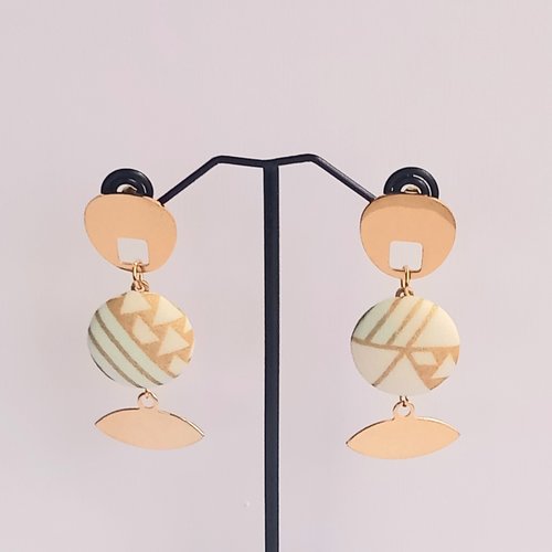 Boucles d'oreilles femme pendantes,  pendentifs graphiques