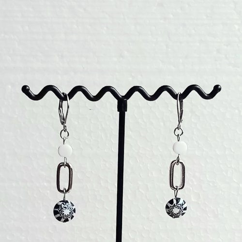 Boucles d'oreilles artisanales pendantes, pendentifs perles murano