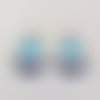 Boucles d'oreilles femme bleues graphiques tendances