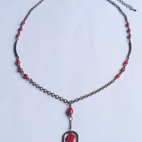 Collier femme mi-long réglable graphique