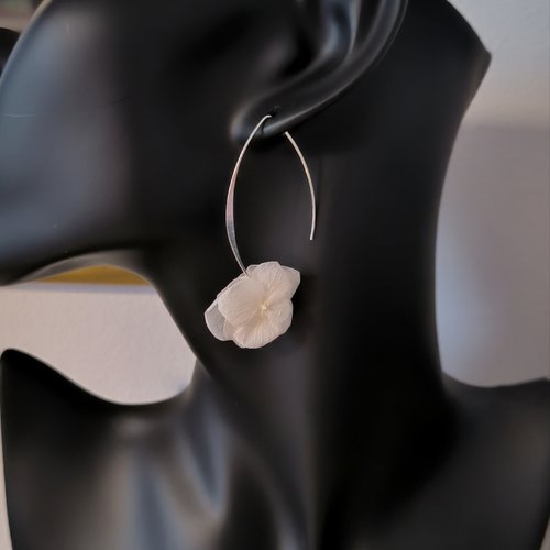 Créoles ovales fleurs eternelles bohème chic nature fleuri champêtre mariage mariée temoin