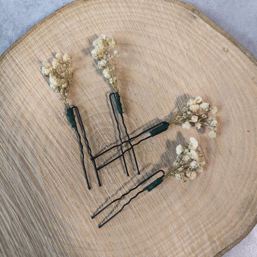 Lot de 4 épingles gypsophile pour mariage mariée témoin bohème chic nature champêtre