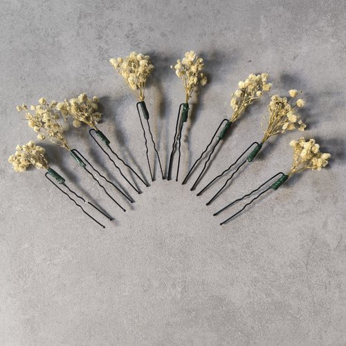 Lot de 8 épingles gypsophile pour mariage mariée témoin bohème chic nature champêtre