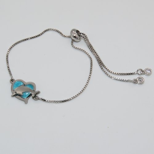 Bracelet dauphin –  acier inoxydable & résine