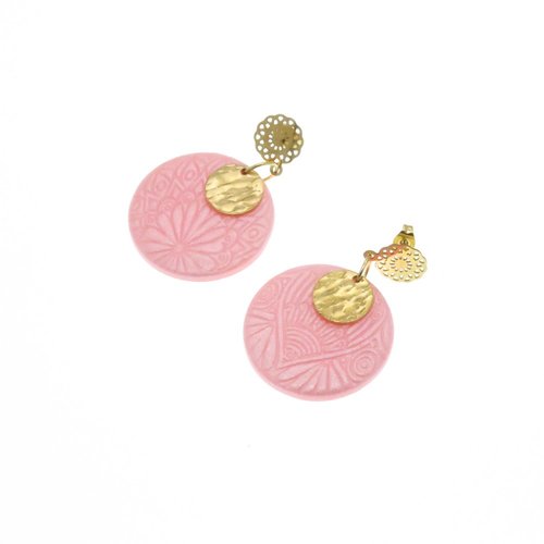 Boucles d'oreilles "de rose et d'or"