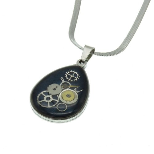 Collier blue drop – steampunk