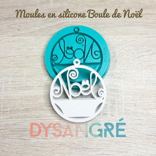 Moules en silicone boule de noël avec emplacement pour personnalisation 8cm