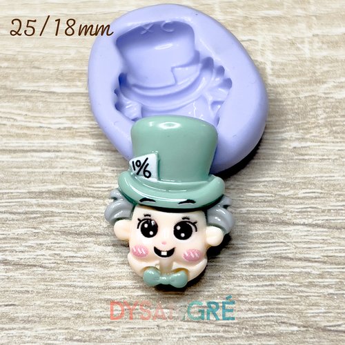 Moule en silicone chapelier fou 25/18mm