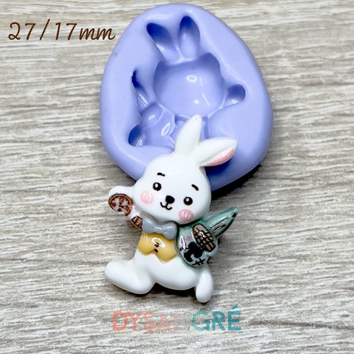 Moule en silicone lapin blanc 27/17mm