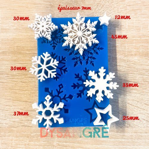 Moule en silicone flocons de neige