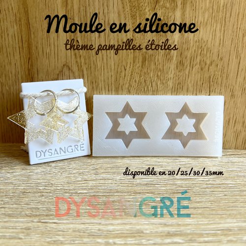Moule en silicone pampille étoiles