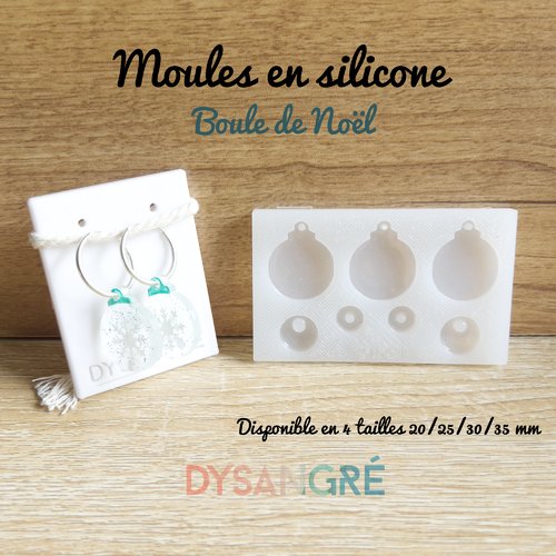 Moule en silicone pampille boule de noël