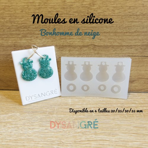 Moule en silicone pampille bonhomme de neige