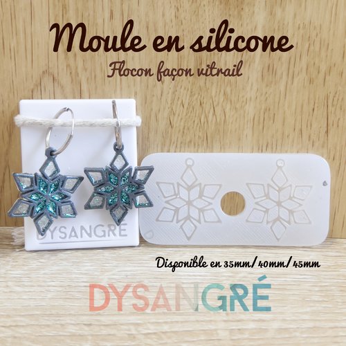 Moule en silicone pampilles flocon façon vitrail
