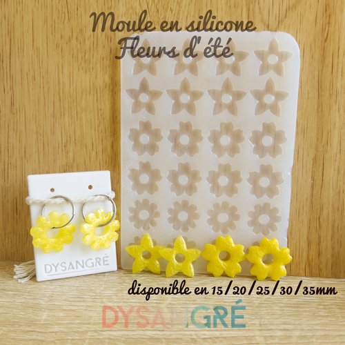 Moule en silicone plaque de pampilles fleurs d'été