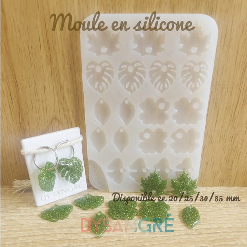 Moule en silicone plaque de pampilles feuillages