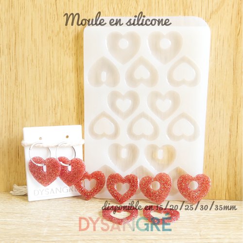 Moule en silicone plaque de pampilles coeur
