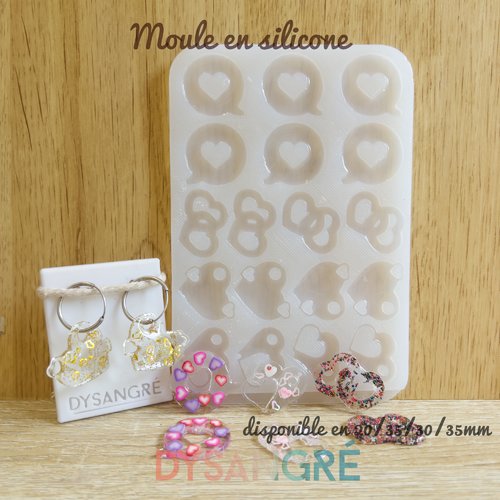 Moule en silicone plaque de pampilles jolie coeur