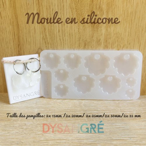 Moule en silicone muli-taille pampilles coquillage.