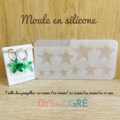 Moule en silicone muli-taille pampilles etoile de mer