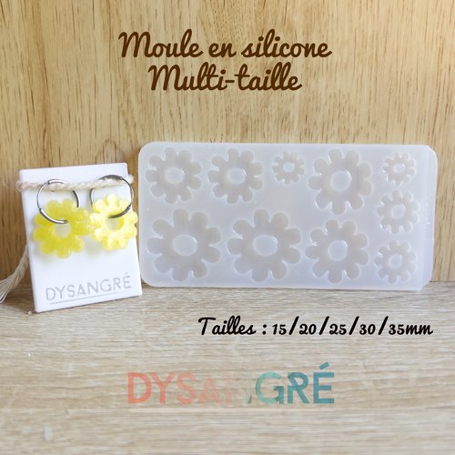 Moule en silicone muli-taille pampilles fleurs paquerette