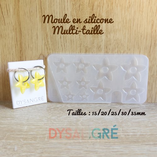 Moule en silicone muli-taille pampilles fleurs monoï