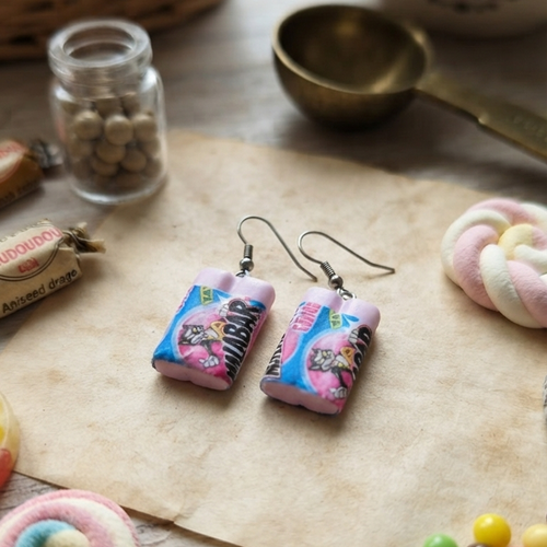 Boucles d’oreilles "chewing-gum rétro"