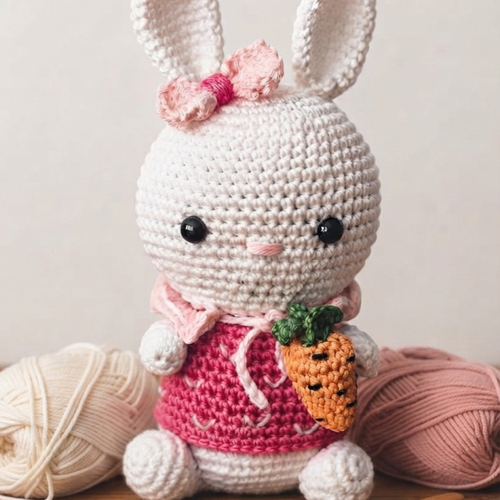 Lapin amigurumi fait main : douceur et gourmandise