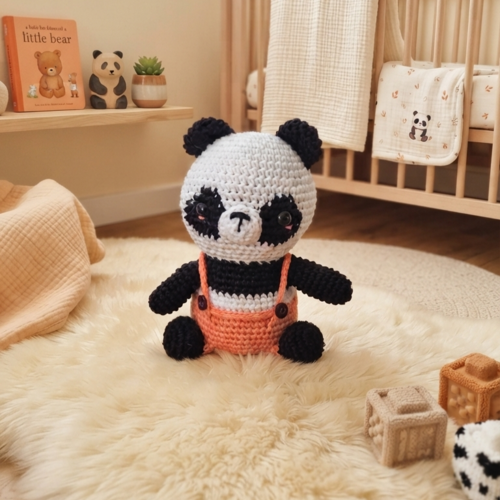 Peluche panda amigurumi fait main – décoration et compagnon