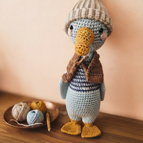 Peluche canard amigurumi fait main – décoration et compagnon