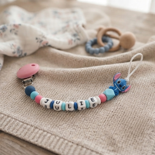 Attache-tétine personnalisable stitch