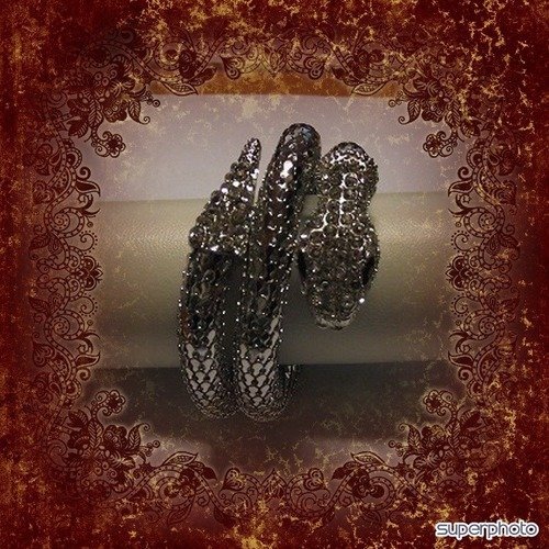 Bracelet serpent argenté strass-nouveau modèle-fantaisie