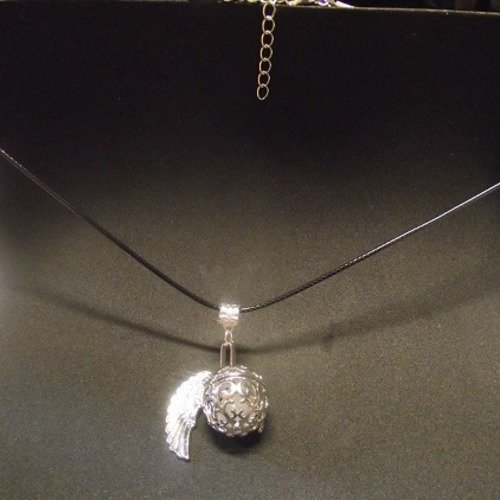 Collier pendentif bola de grossesse en cuivre argenté-perles boule bola de grossesse maternité mexicain