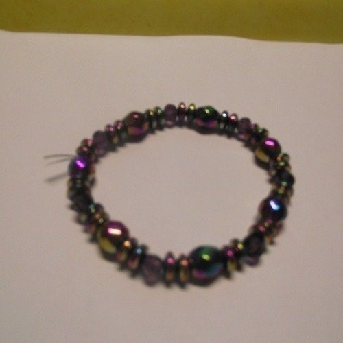 Bracelet perles hématite -magnétique-pierre pour soin -multicouleur