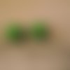 Boucle d oreille  petite sucette ronde-vert-pomme de 2,5cm