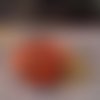 1 gros macarons marque place ou porte menu de 6 cm orange-intérieur blanc fluorescent-dessus deco pot tartiner