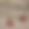 Boucle d oreille 3d émail motif cerise rouge 