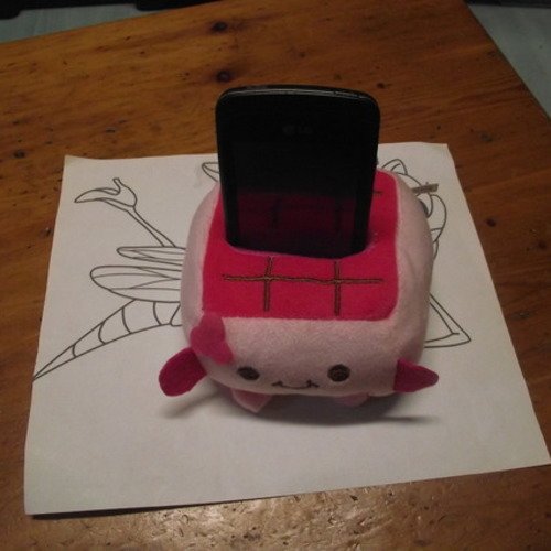 1 porte-téléphone mignon en peluche rose clair-rose  idée cadeau de  10 x 6.5 x 10 très jolie 