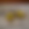 Boucle d oreille glace magnum croqué-jaune-fuchsia-de 3cm de haut-2cm de large 