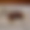 Boucle d oreille glace magnum croqué-marron-fuchsia-de 3cm de haut-2cm de large 