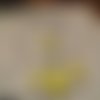 Parure gaufrette-jaune-collier chaine de 25cm-boucle d'oreille-bague 