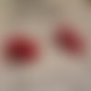 Boucle d oreille double fraise croqué-rouge 
