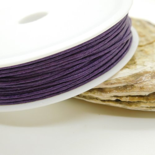 Cordon de coton violet 1mm  rouleau de 10m